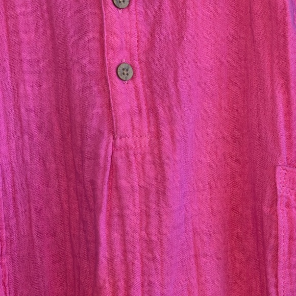 Old Navy Muslin Cotton Hot Pink Romper Infant Baby Girl Size 6-12 Months - Picture 5 of 8